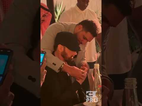 Amir Khan Gifts #Eminem an Expensive watch. Eminem Looks a Bit Confused (Riyadh, Saudi Arabia)